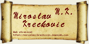 Miroslav Krečković vizit kartica